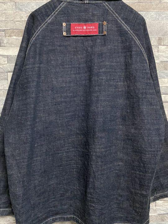 極美品 ビックシルエット ロゴ 高級 5uNcT-m78403269353 EVISU デニムジャケット 羽織り 爆買いお得
