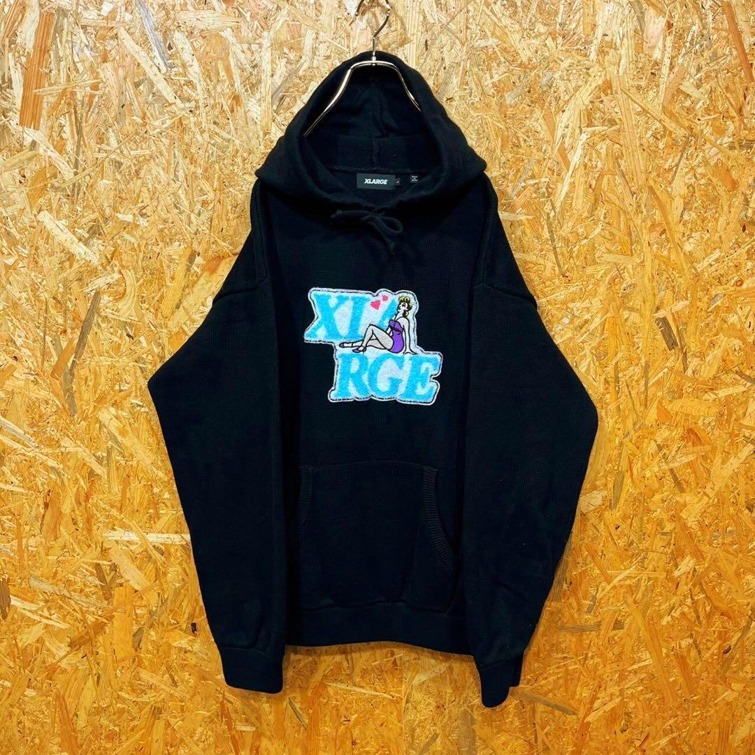 送料無料 エクストララージ デカロゴ 激レア ゆるだぼ00s ニット パーカー
