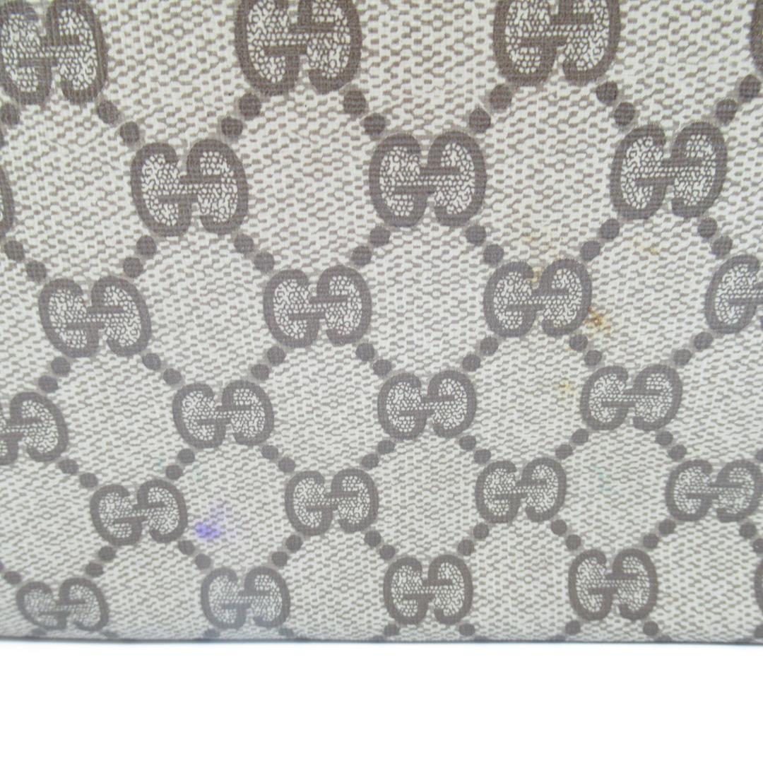 GUCCI GGスプリーム 巾着 オールドグッチ　ハンドバッグ　PVC レザー オールドグッチ GG スプリーム PVC×レザー ショルダー 巾着
