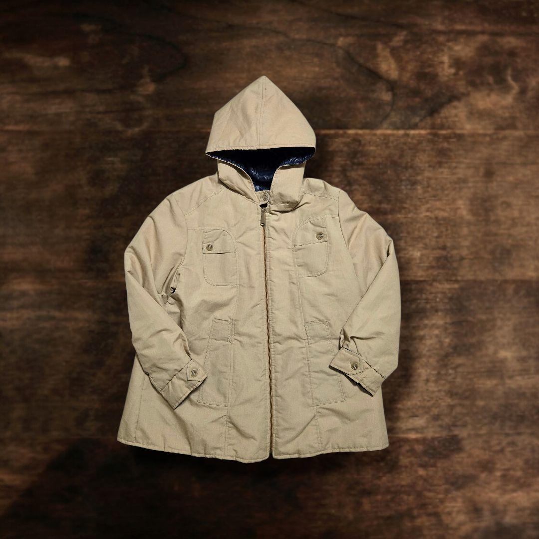 80s U.S リバーシブル フードZIP ダウン ブルゾン オーバーサイズ