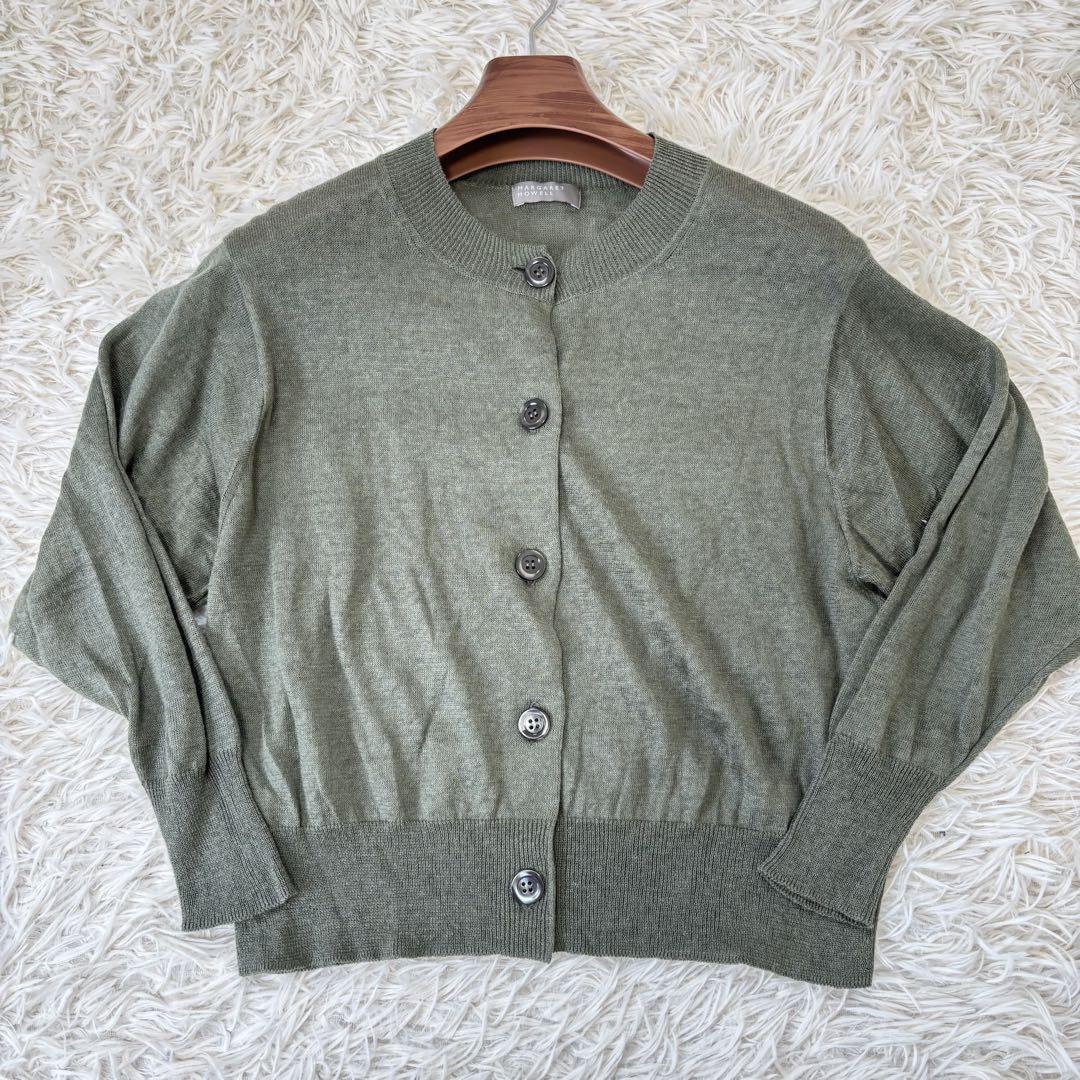 MARGARETHOWELL 2022製　フレンチリネンカーディガンM麻100% MARGARETHOWELL 2022製 フレンチリネンカーディガンM麻100%