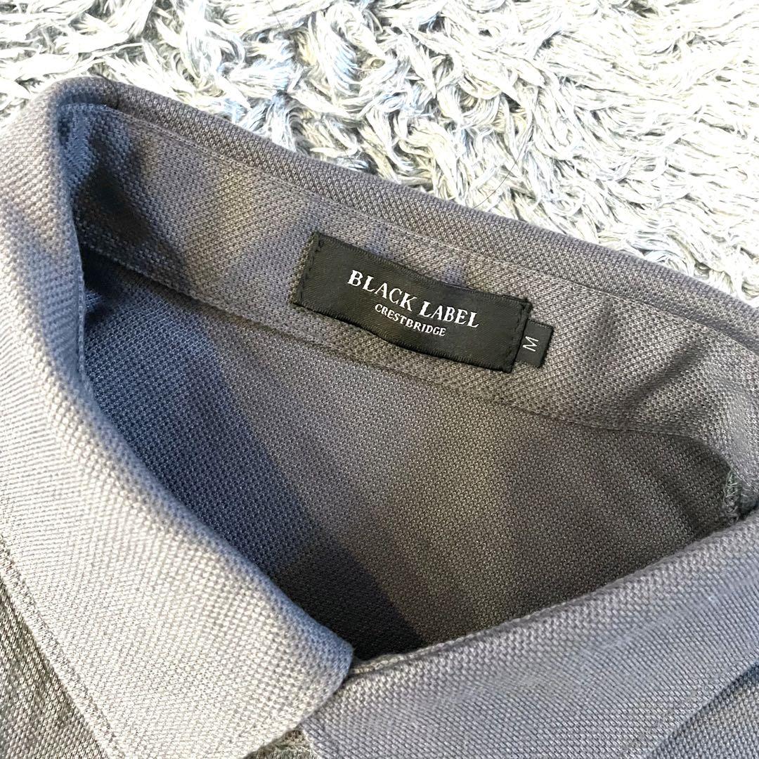 【美品】ブラックレーベルクレストブリッジ ポロシャツ チェック グレー コットン