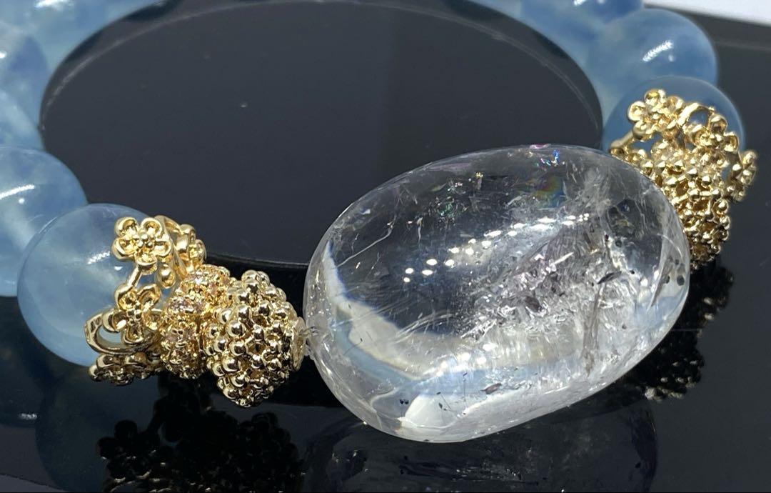 見逃し厳禁！おトクな 水入り水晶 虹有り 幸運 邪気払い さ浄化 アクアマリン 高品質 アクセサリー