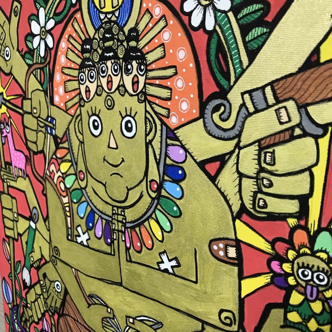 k*o様 絵画　アート　インテリア　仏　現代　開運　縁起　カラフル　赤　金　かわ
