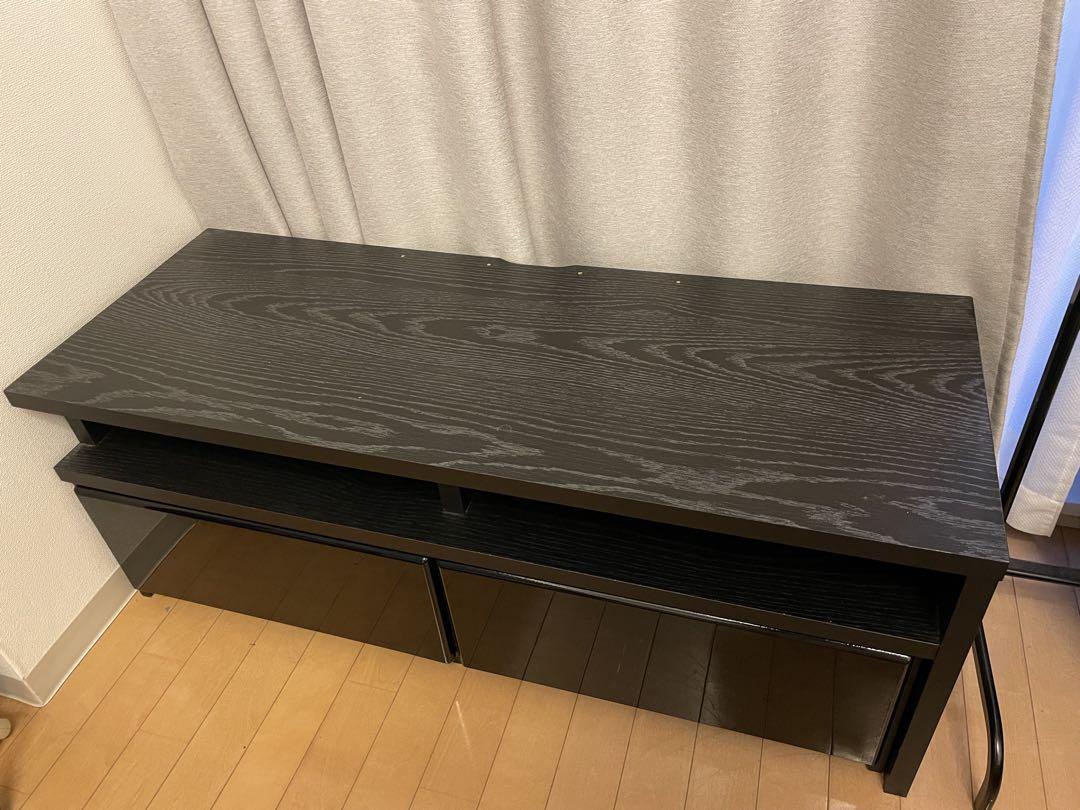 伸縮テレビボード ブラック 鏡面 テレビ台 4,929円