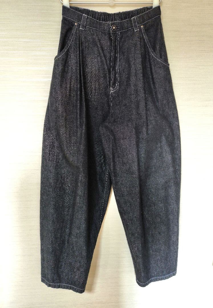 センソユニコ《慈雨》黒 デニム ワイドパンツ