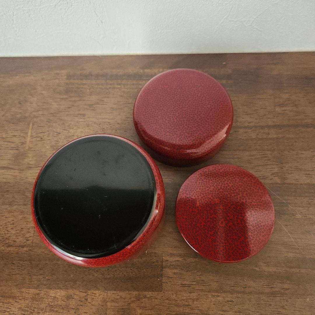 津軽塗七々子塗り　茶筒　未使用美品