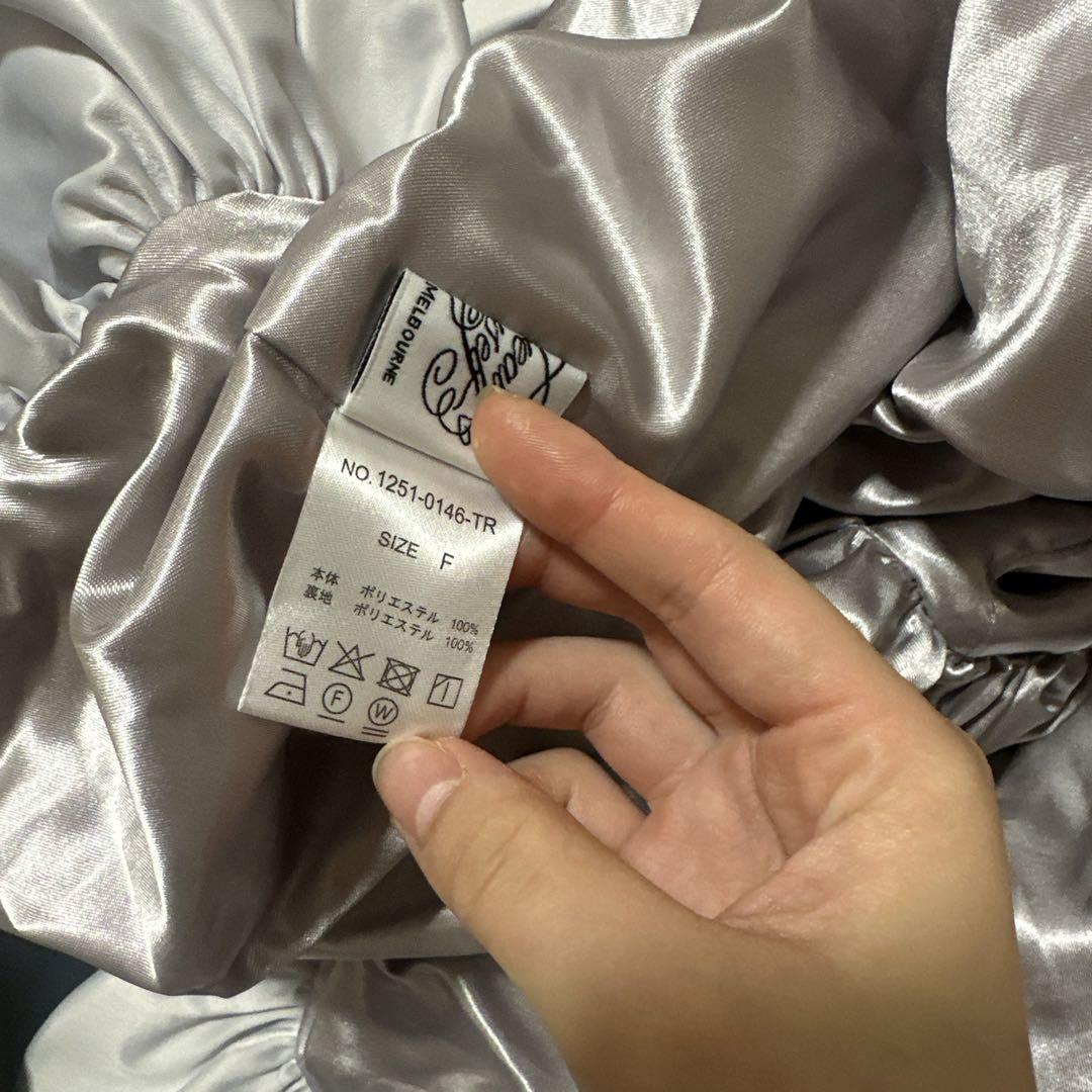 正規品　satin balloon peplum mini one-piece
