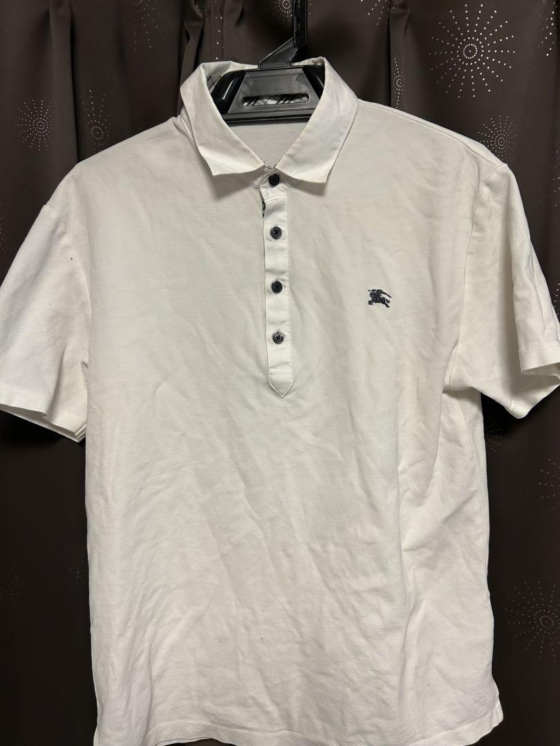 希少】BURBERRY BLACK LABEL ポロシャツ ホワイト サイズ2