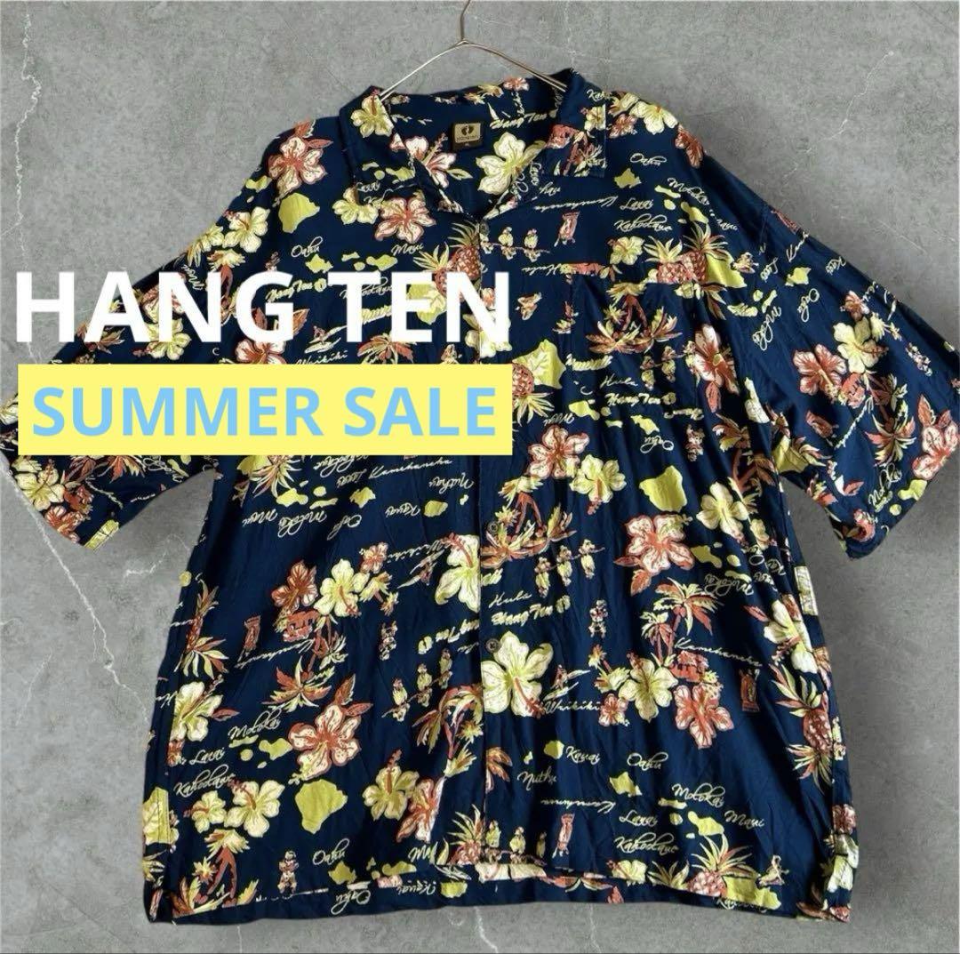 HANG TEN ハンテン　アロハシャツ　開襟シャツ　ハワイアンシャツ　4L