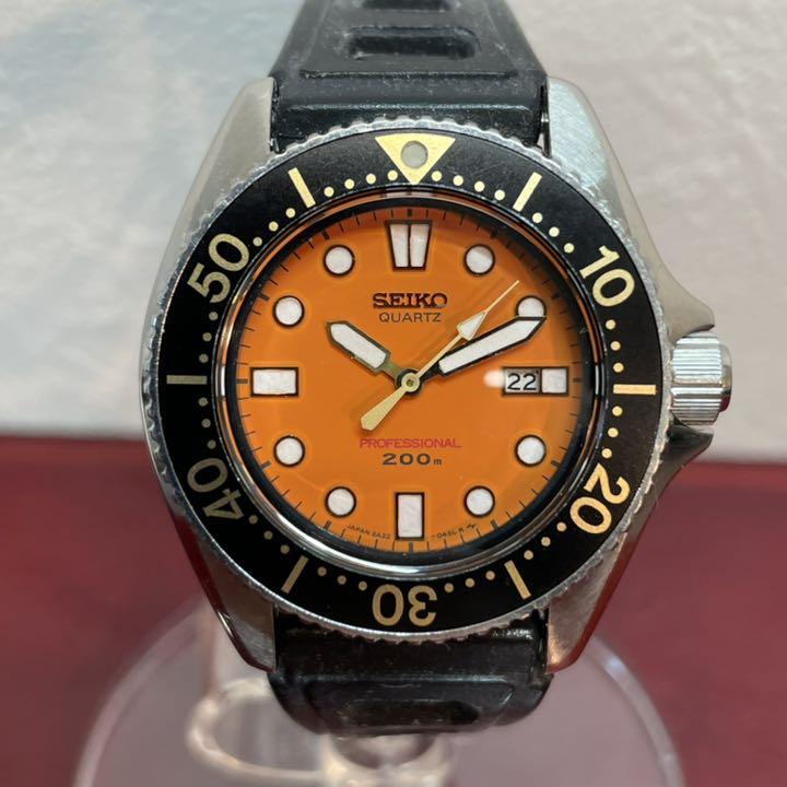 SEIKO セイコー ダイバーズウォッチ クォーツ 2A22-0170 オレンジ