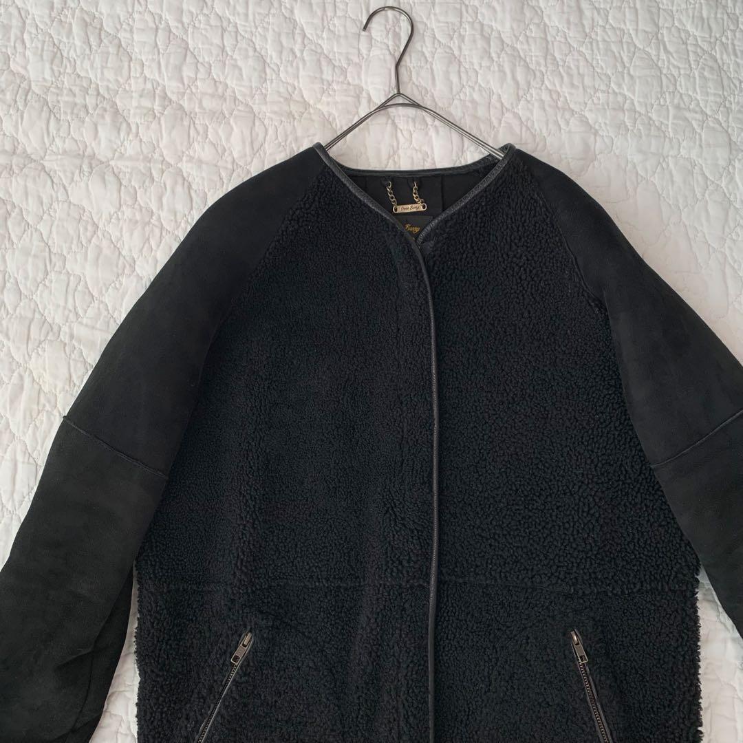 OWEN BARRY オーウェンバリー ムートンコート イギリス製 36 黒 OWEN BARRY オーウェンバリー ムートンコート イギリス製 36 黒