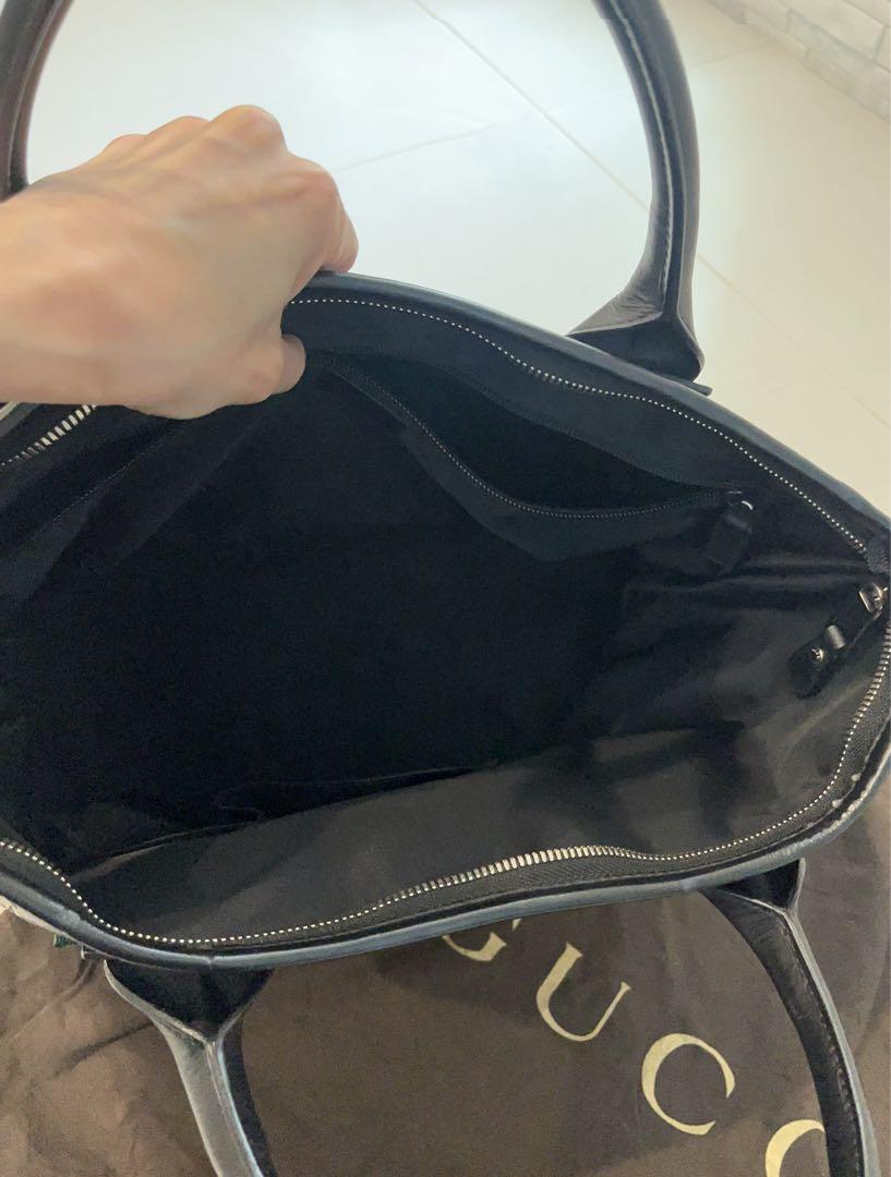 正規品　GUCCIグッチ シマレザー  GG柄 ボストン保存袋付 A4 大容量