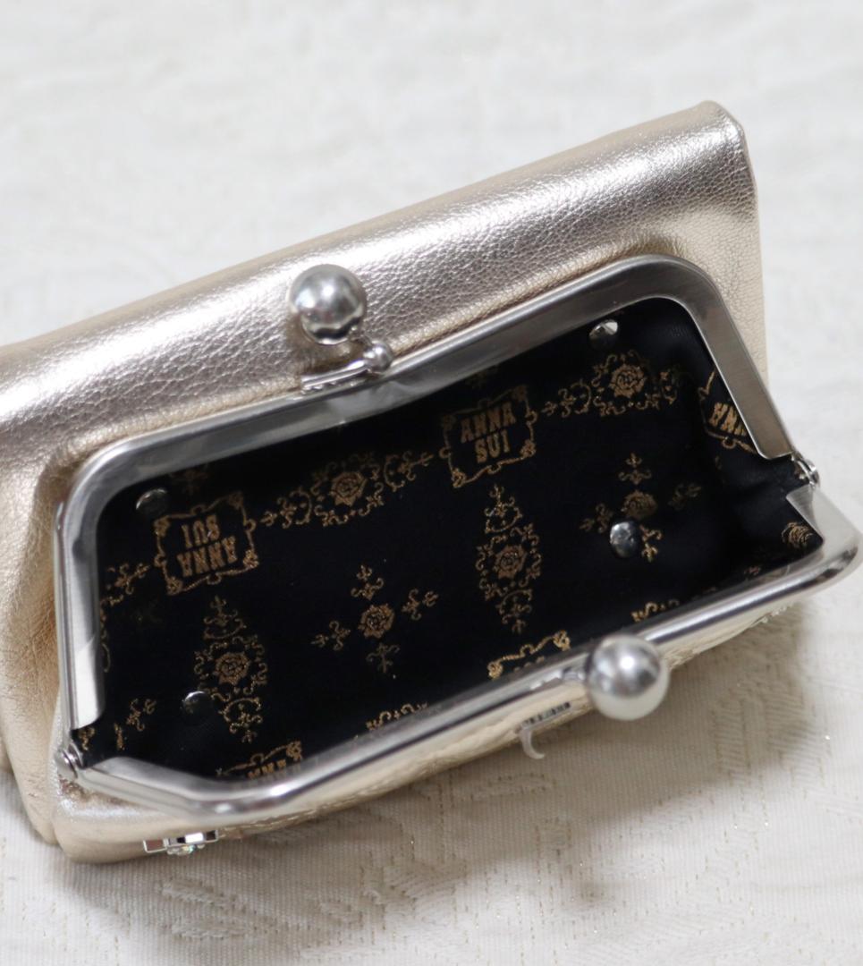 新品タグ付き【アナスイ】やぎ革 ルシィ 口金 がま口二つ折り