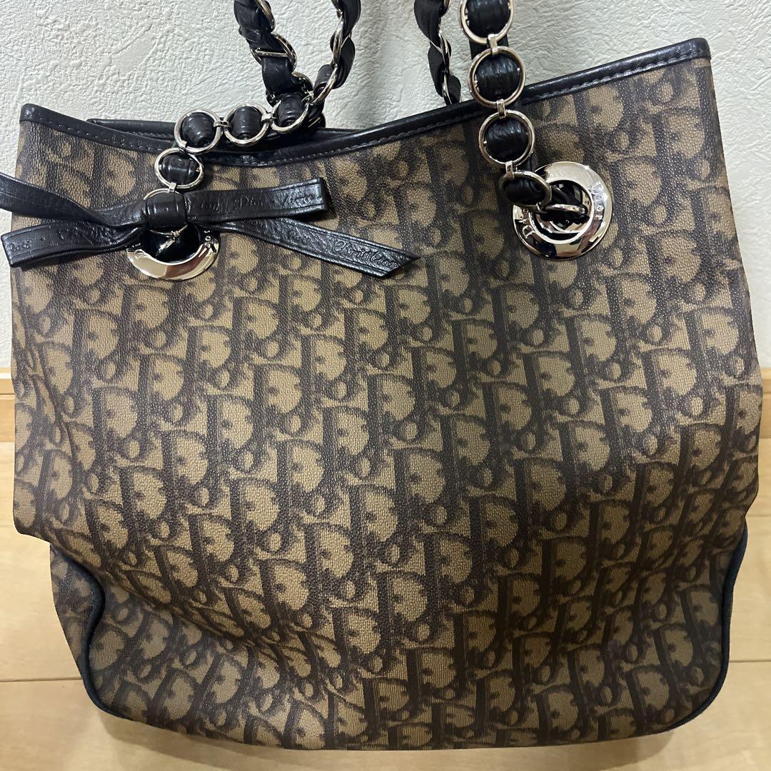 DIOR ディオール ロマンティック ハンドバッグ PVC トロッター リボン 画像2