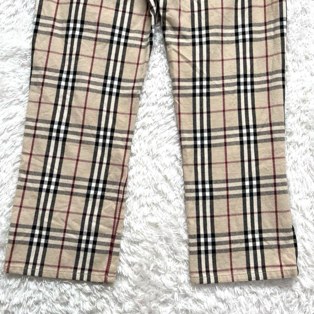 バーバリー クロップドパンツ ノヴァチェック 刺繍 38 ベージュ