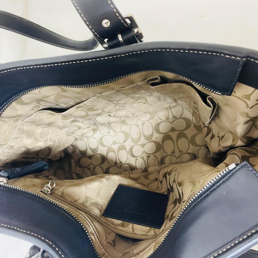 ☆美品☆コーチ COACH トートバッグレザー革/ブラック黒/メンズ/レディース