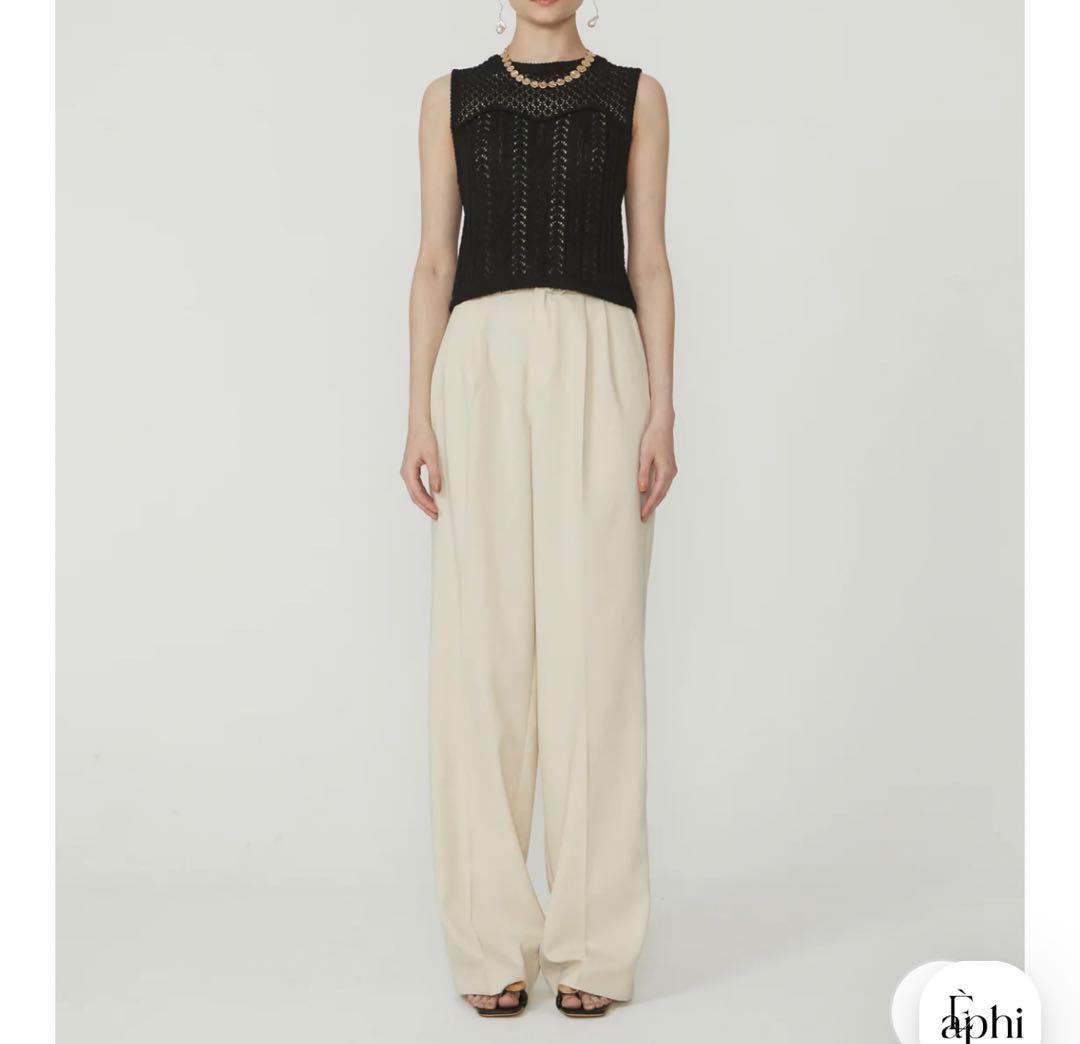 Eaphi SIDE HOLE SHEER LINE PANTS Ivory