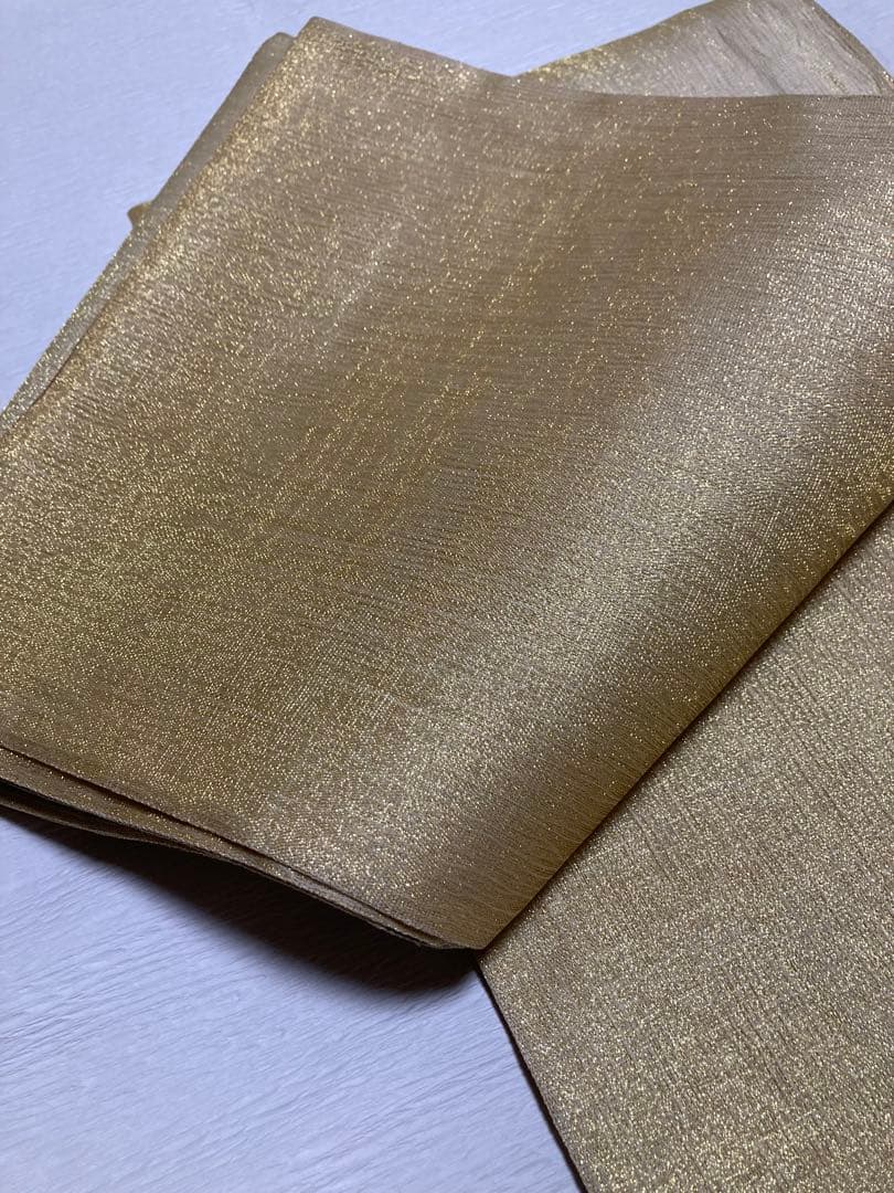 夏着物　紫　色無地　一つ紋付　ラメ入り夏帯　セット