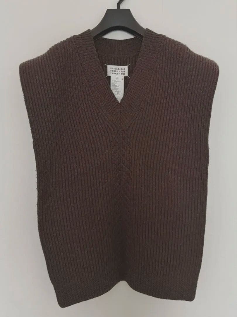 maison margiela ブラウン ニットベストFREE SIZE・Maison Margiela