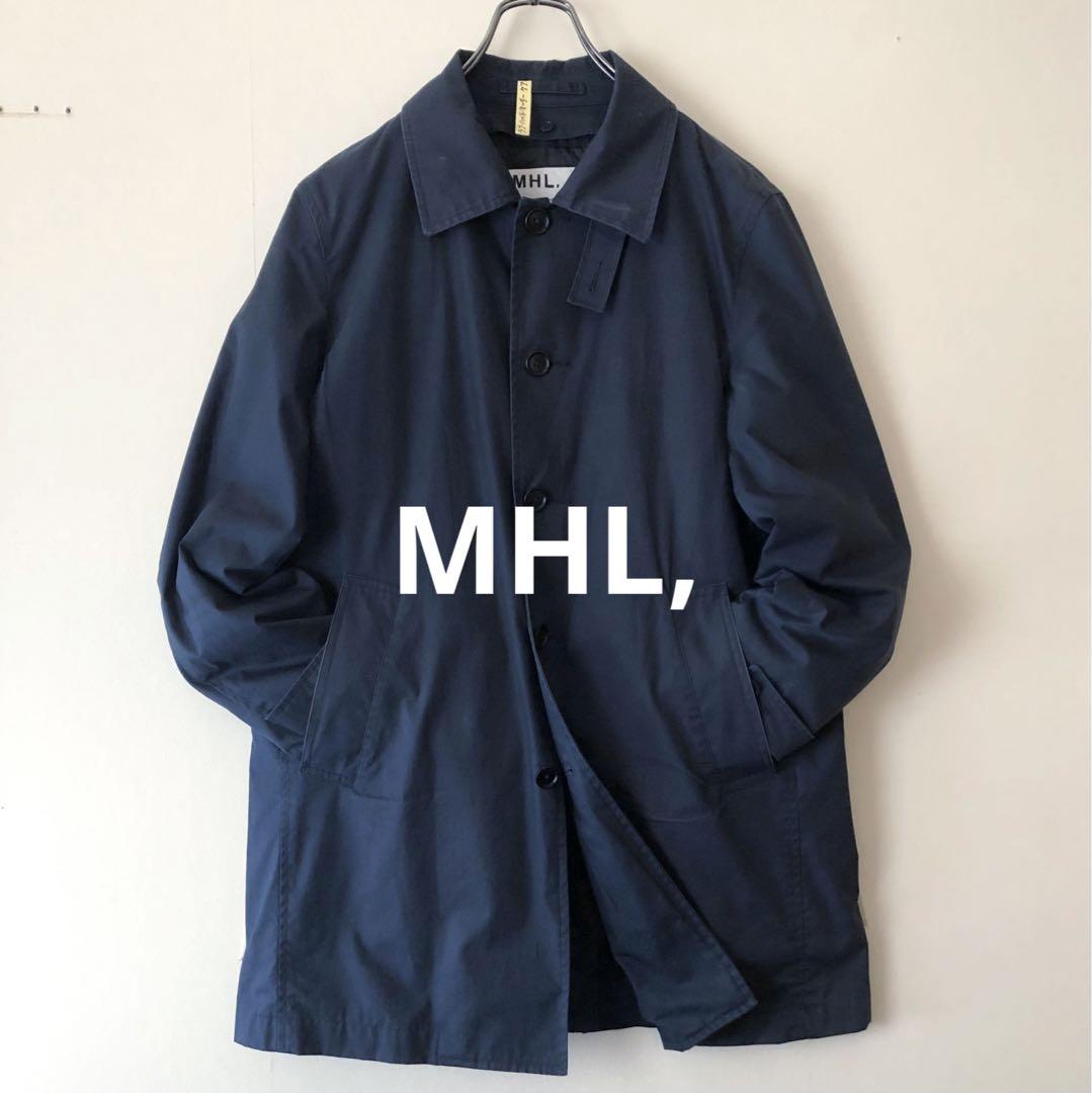 【良品】冬物 MHL, エムエイチエル ダウンライナー付き ステンカラーコート