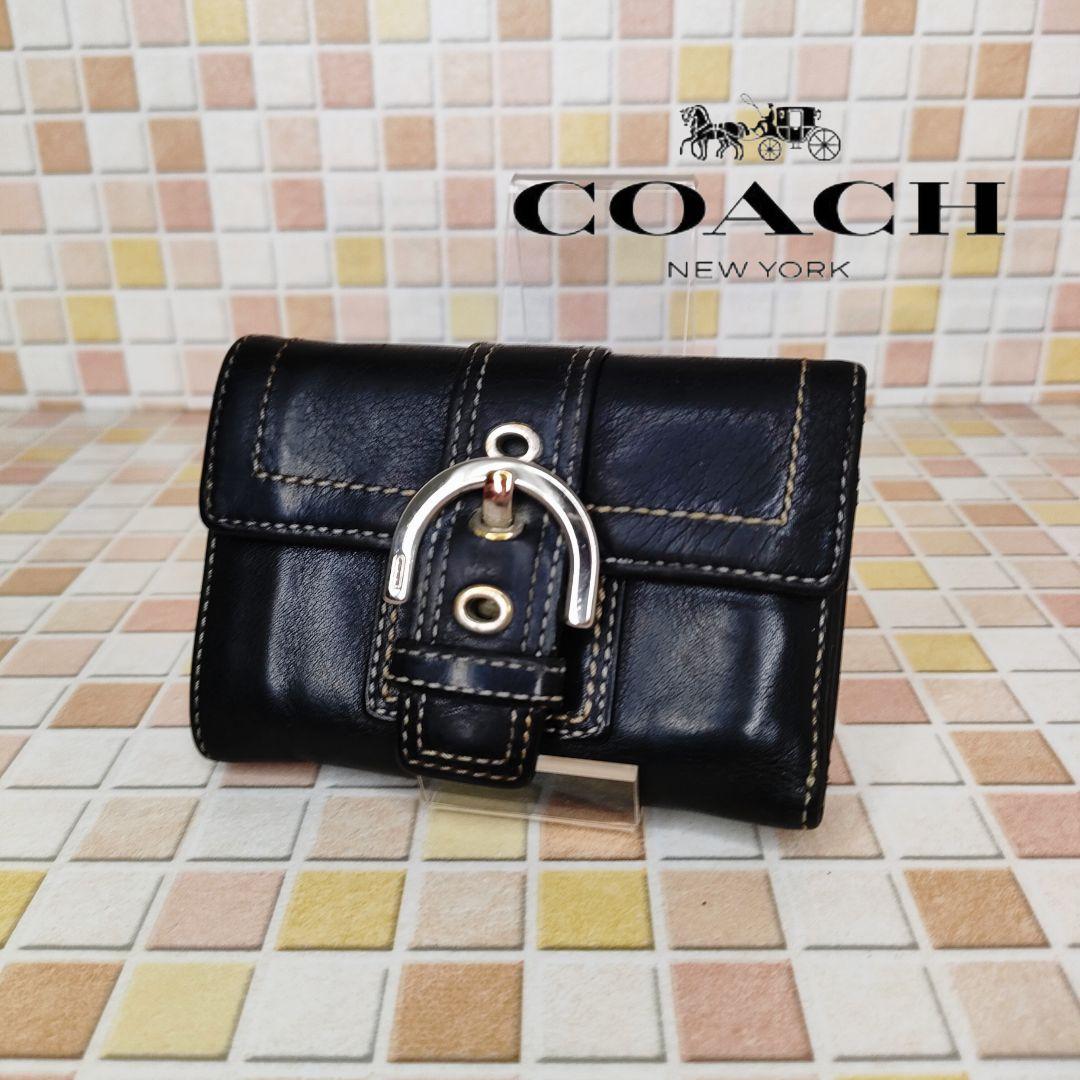 COACH コーチ レザー 三つ折り財布 コンパクトウォレット - メルカリ