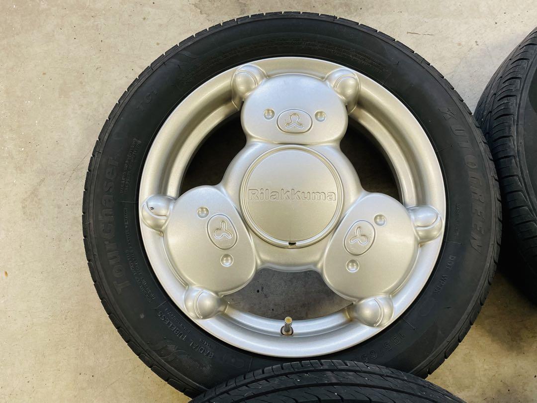 ☆最終値下げ ☆送料込み☆ リラックマアルミ155/65R14 タイヤ4本セット