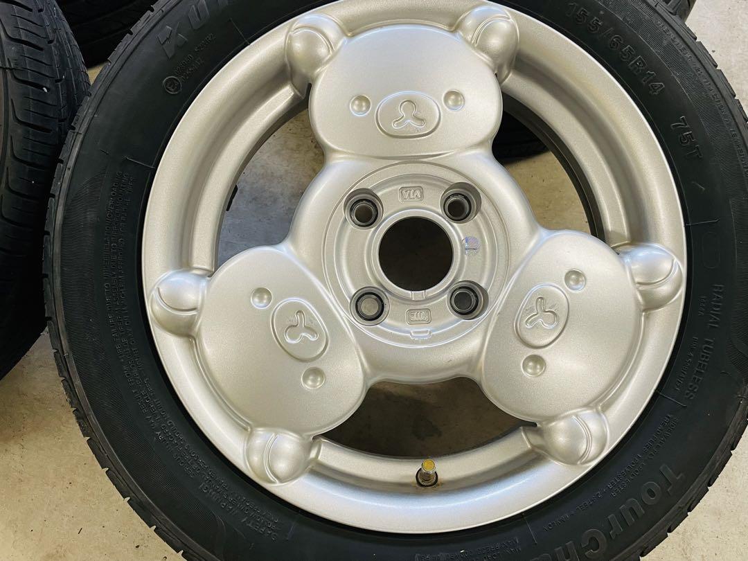 ☆最終値下げ ☆送料込み☆ リラックマアルミ155/65R14 タイヤ4本セット