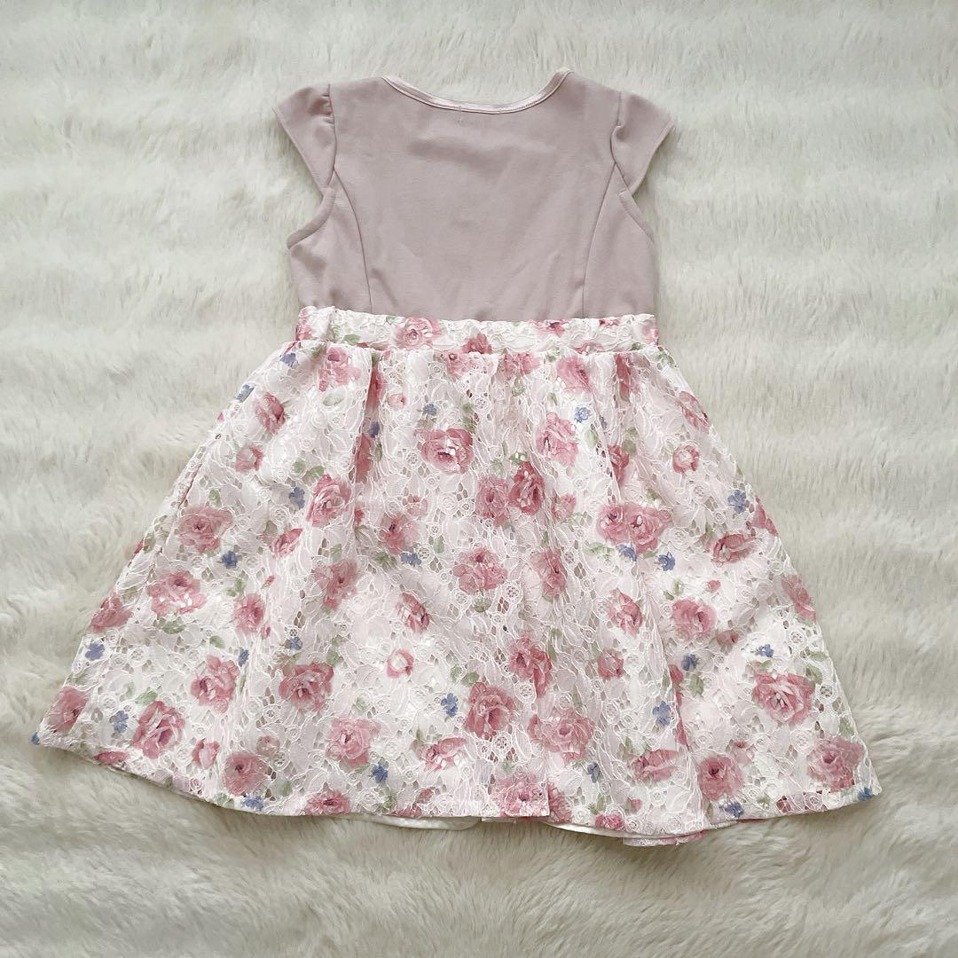 【any FAM】　フォーマル　ワンピース　120 ボレロ　入学式　ピンク　花