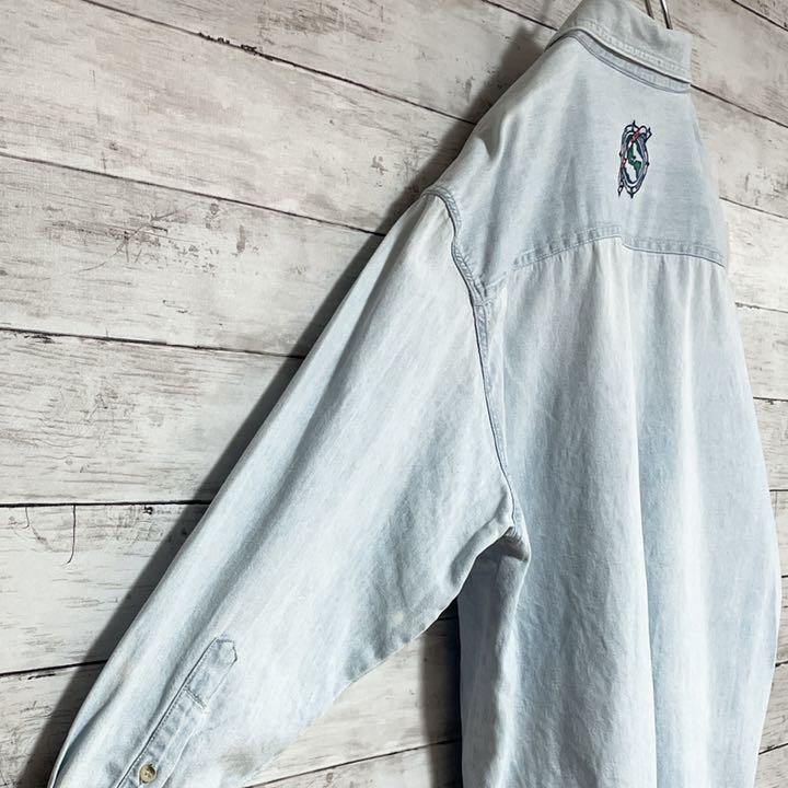 即納在庫あ ハードロックカフェ 刺繍ロゴ t1TO7-m78476020471 デニムシャツ 超激安国産