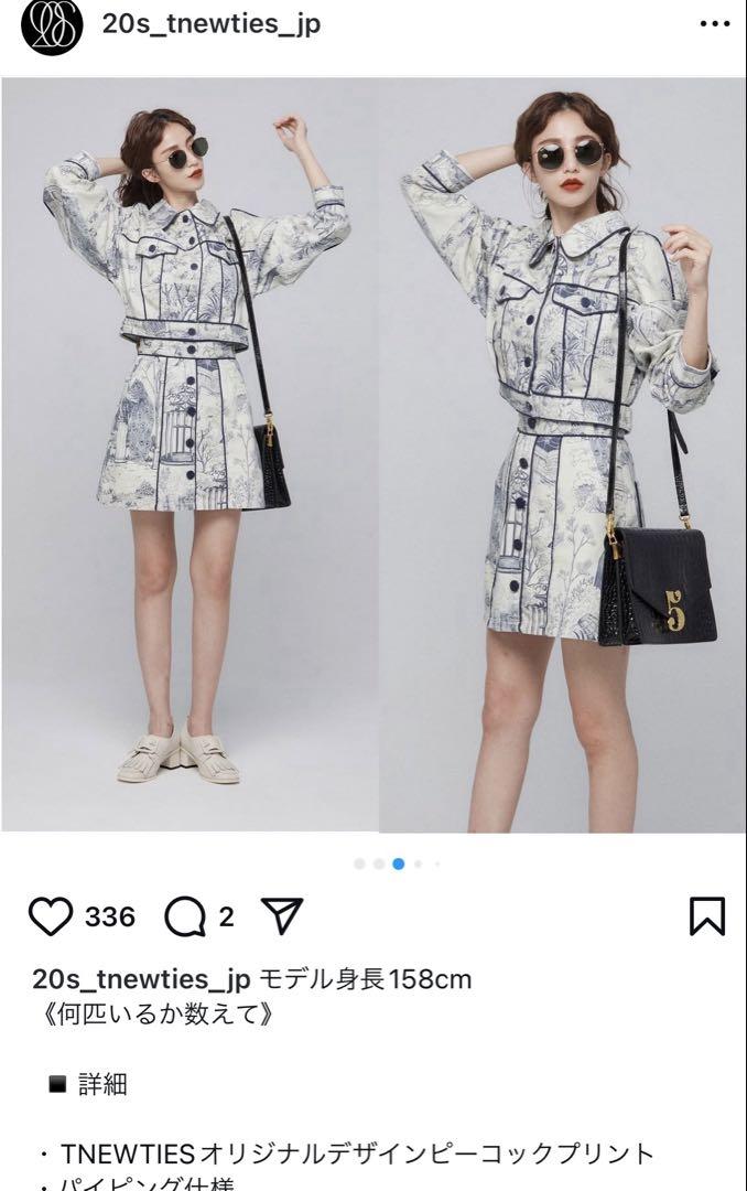 Tnewtiesトゥエンティーズ何匹いるか数えてジャケット スカートセットアップXS(SS)・AMERI