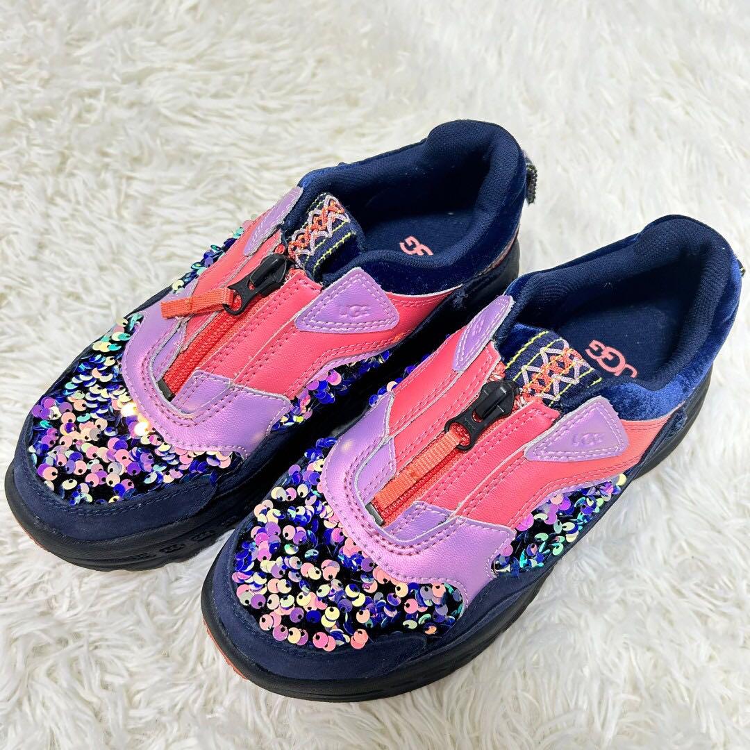 UGG Australia】スパンコールスニーカー【22cm】ネイビー/ピンク
