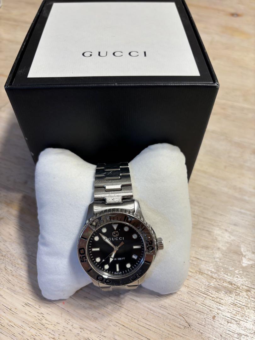 GUCCI アナログ手巻き時計 ブラック - メルカリ