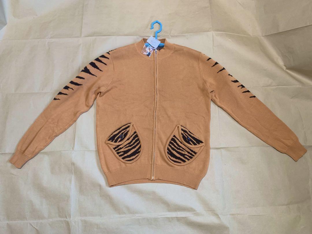 新品 カールヘルム ニット M オレンジ シマウマ Karl Helmut