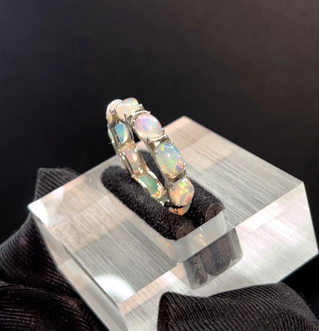 【12号】オパール　フルエタニティリングsilver925