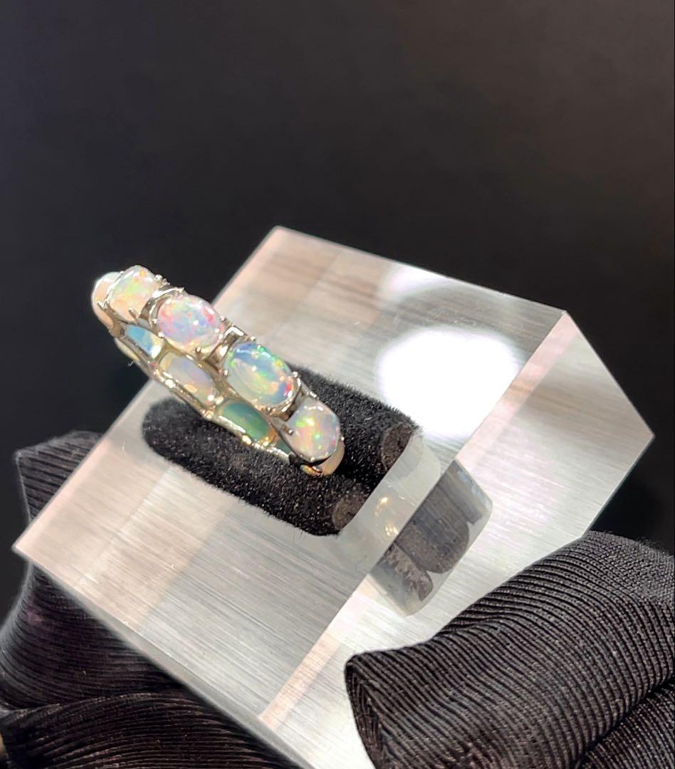 【12号】オパール　フルエタニティリングsilver925