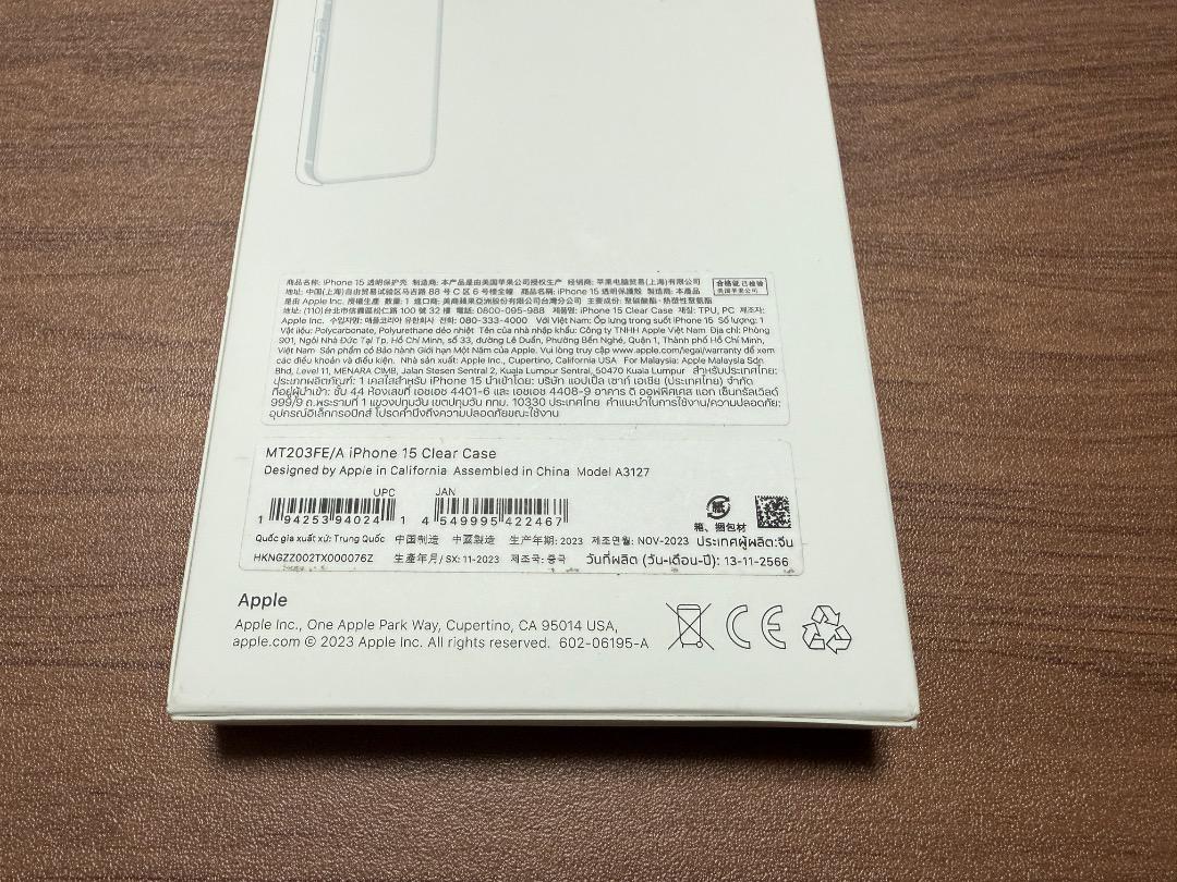 【新品】iPhone15用純正クリアケース MT203FE/A A3127 新品】iPhone15用純正クリアケース MT203FE/A A3127