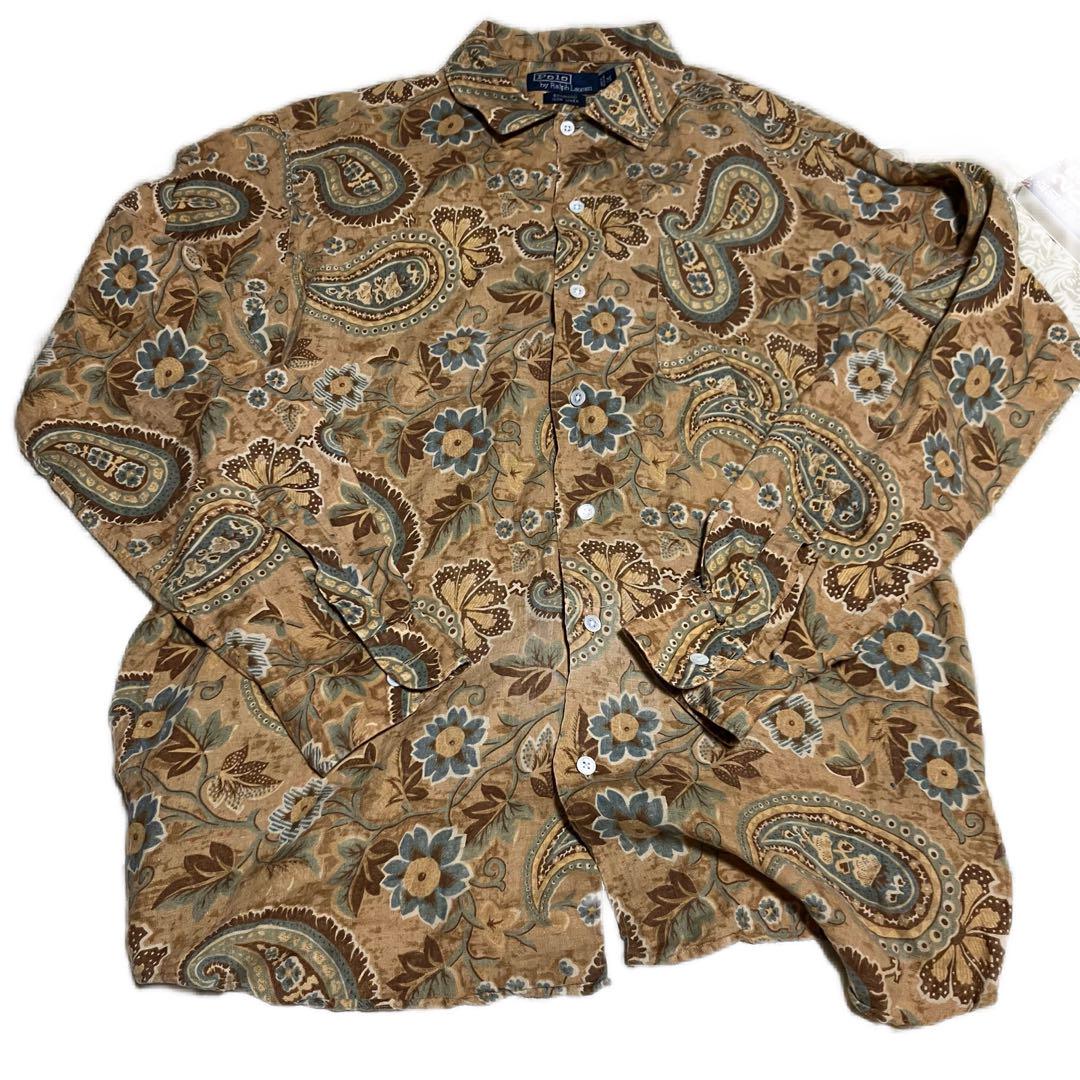 90s ラルフローレン　Bonnard 花柄　長袖シャツ　RalohLaurenシャツ
