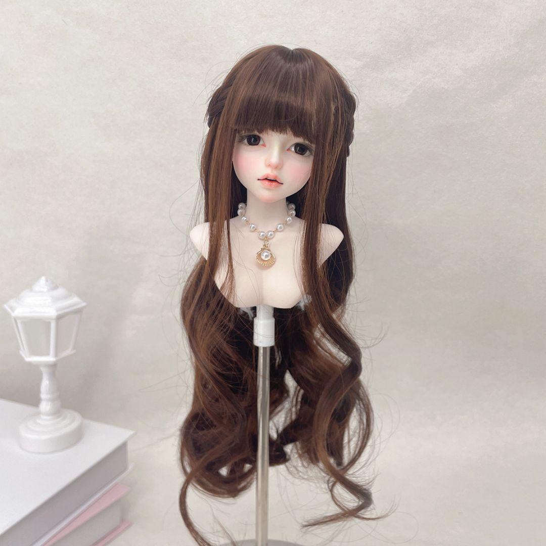 ウィッグ ドール ハーフアップ 三つ編み カールロング 6〜7