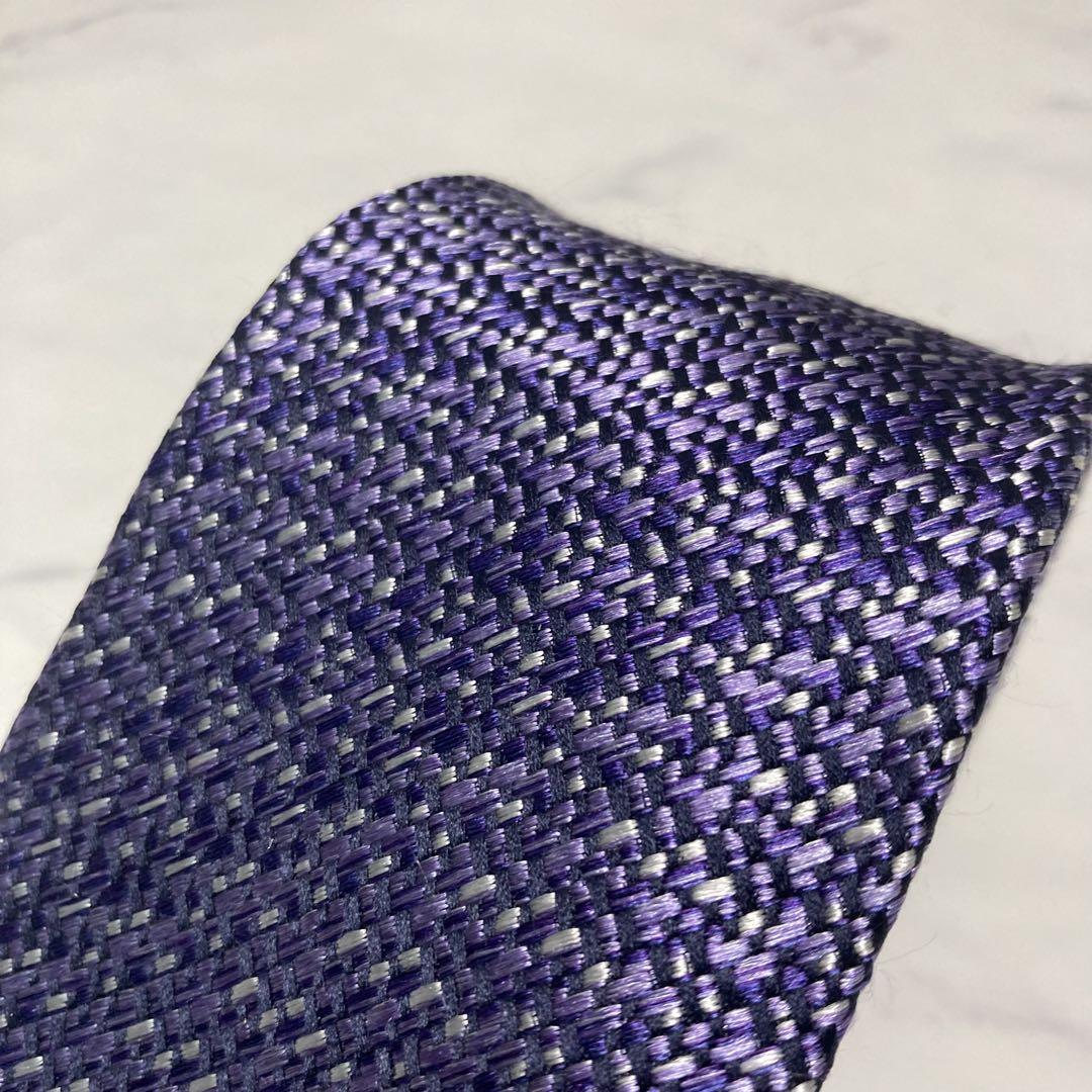 美品　高級　エルメネジルドゼニア　ネクタイ　パープル　イタリア製　シルク