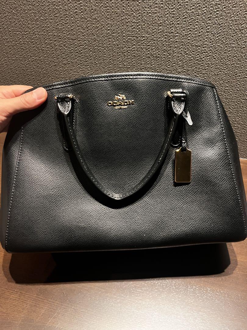 Coach ブラックレザー ハンドバッグ、ショルダーバッグ