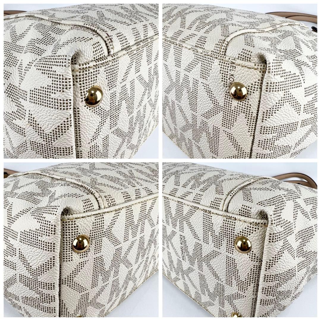 マイケルコース トートバッグ ロゴ ベージュ 白 ゴールド金具 A4