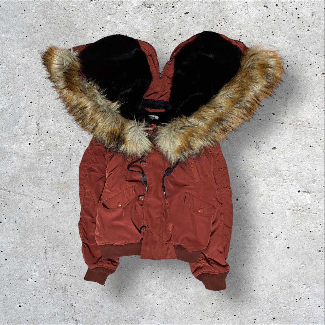 military 短丈 N2B flight jacket orange y2k