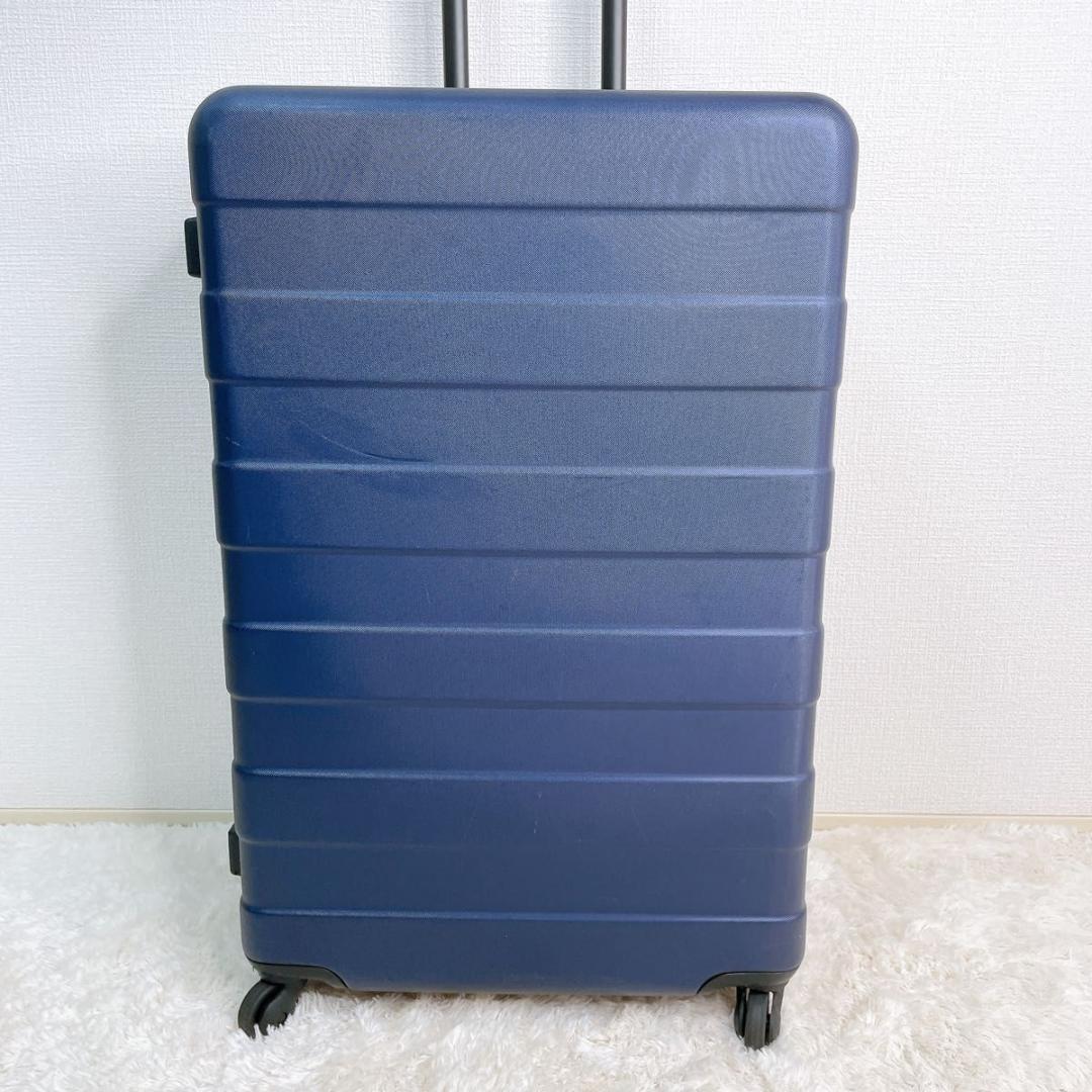 無印良品 ハード キャリーケース スーツケース 85L 大型 ネイビー 7泊8日