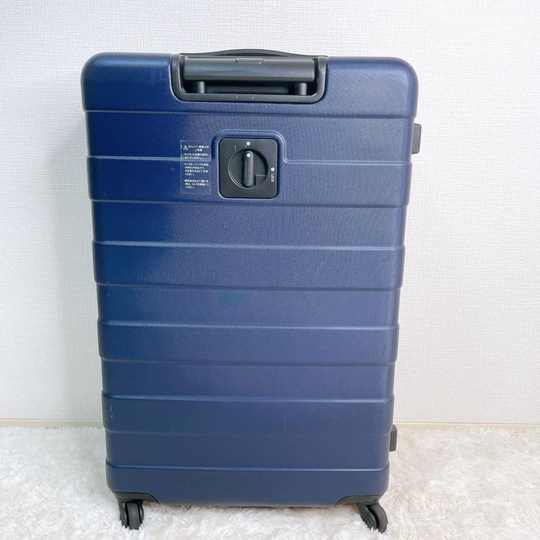 無印良品 ハード キャリーケース スーツケース 85L 大型 ネイビー 7泊8日