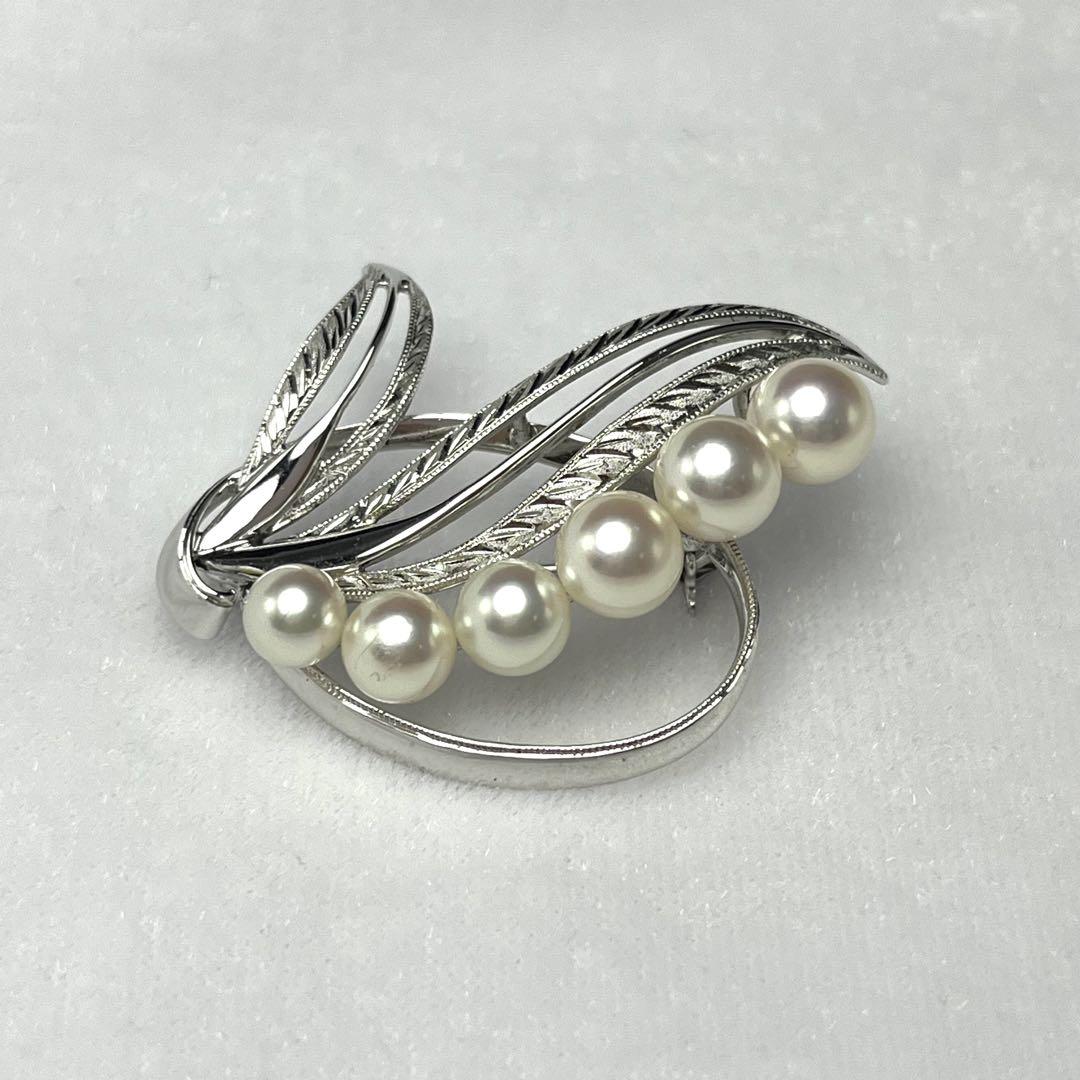 ミキモト アコヤ真珠 パール ブローチ 5.5-7.0mm silver