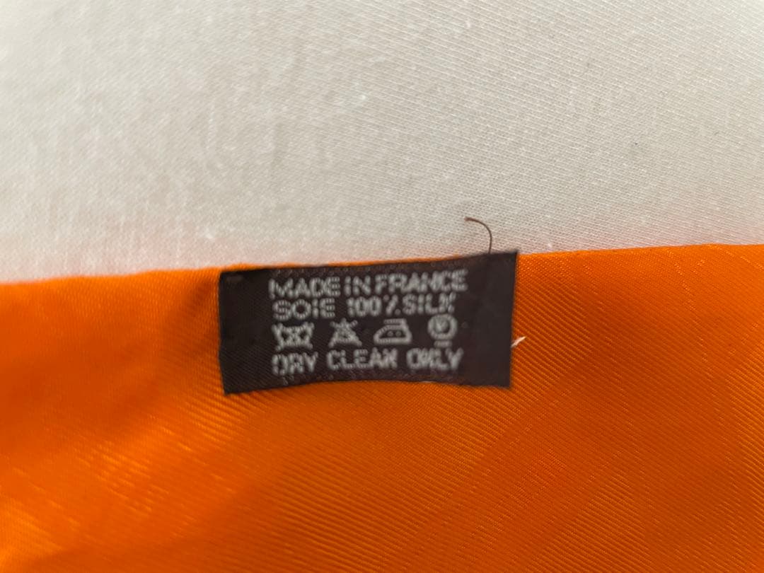 HERMES ツイリー ボルデュック リボン スカーフ オレンジ HERMES ツイリー ボルデュック リボン スカーフ オレンジ
