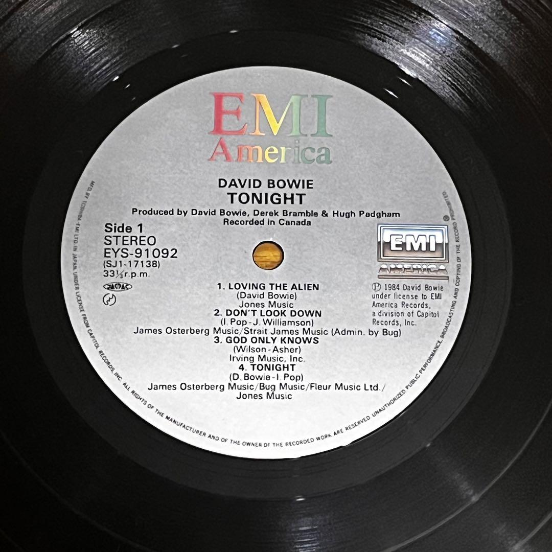 帯付 LP レコード デビッドボウイ DAVID BOWIE TONIGHT - メルカリ