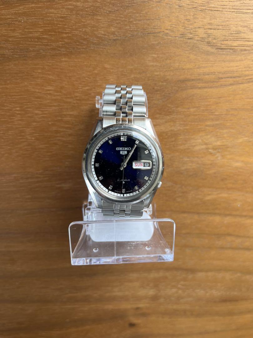 セイコー SEIKO 自動巻き 腕時計 濃紺 6119-8021 USED