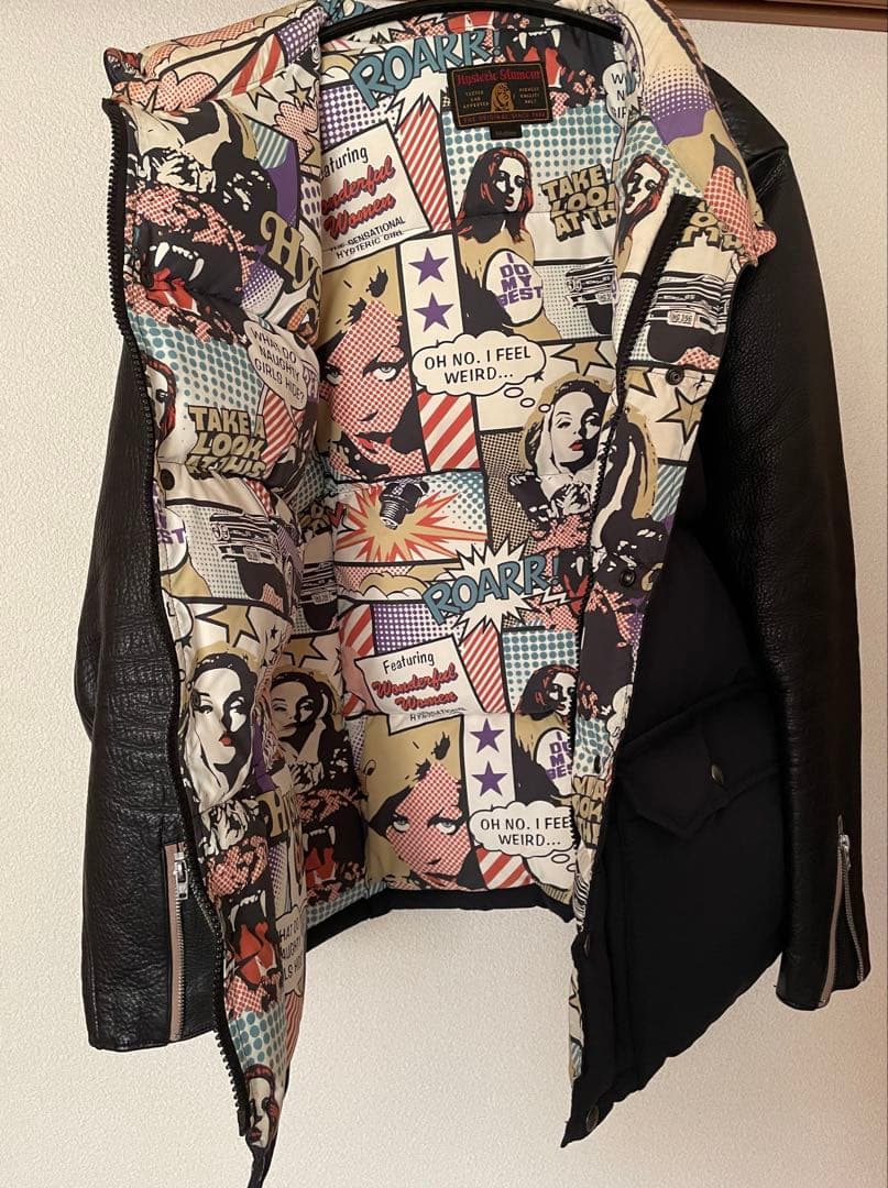 【美品】ヒステリックグラマー　レザーダウンジャケット　M